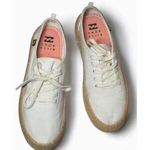 Billabong Spring Tide Platform Espadrille Sneakers White Women's Size 9 M EUC